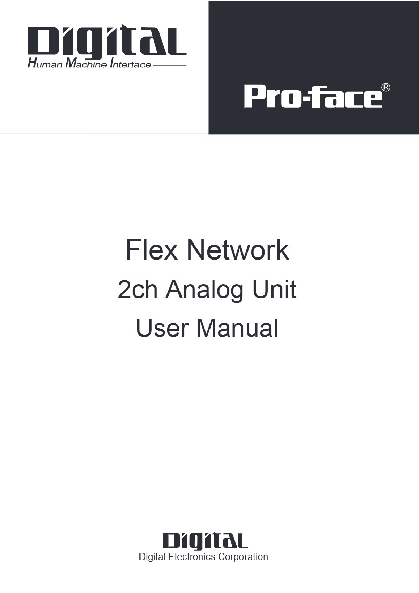 First Page Image of FN-AD02AH41 Pro-Face 2ch Analog Unit User Manual.pdf